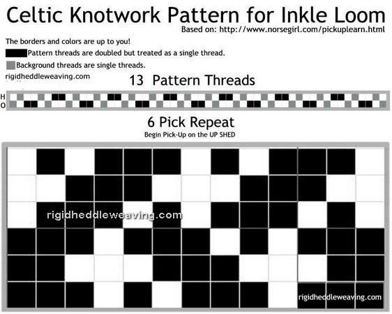 Celtic Knot Warp Faced Pick Up Chart